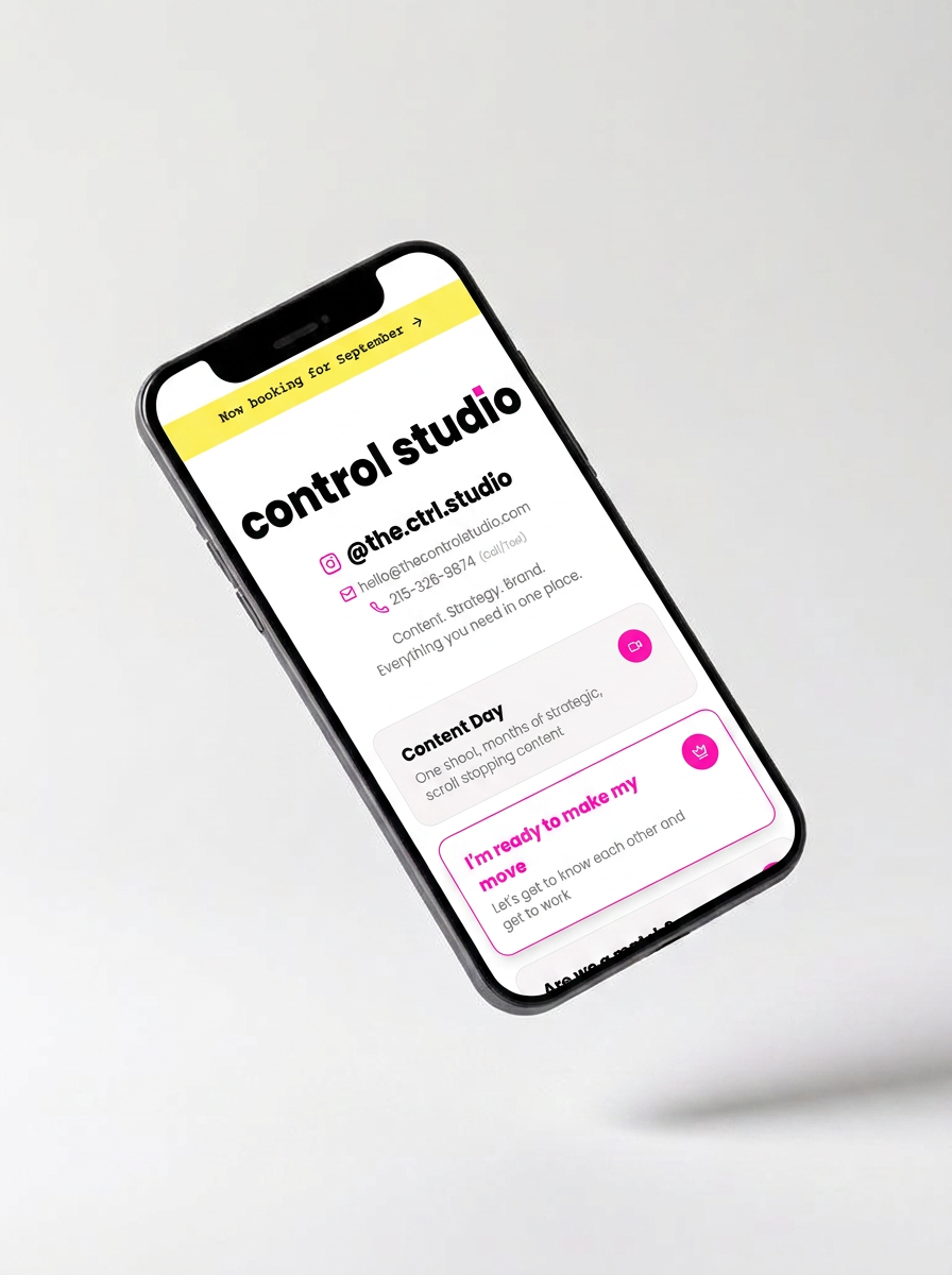 Mobile preview of The Control Studio social link page